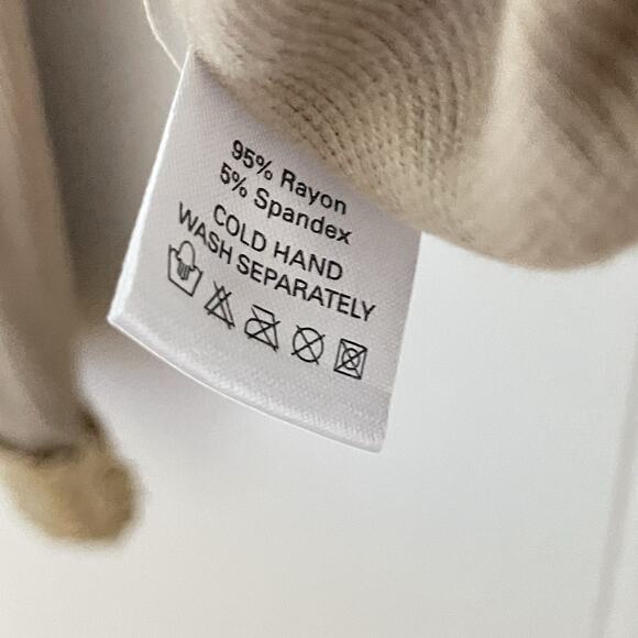 Y2K Taupe Babydoll Top M NWT Gold Sequin Trim Fitted Long Sleeve Stretchy - Picture 5 of 7